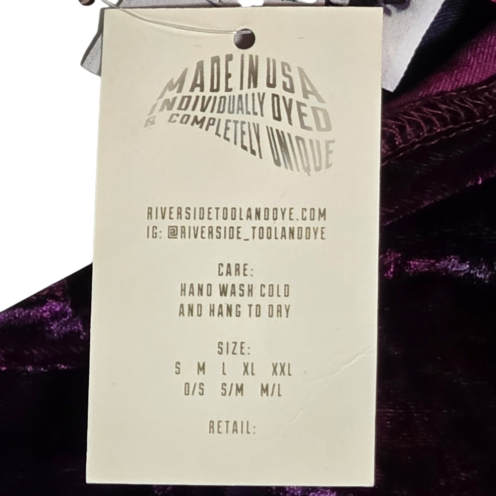 Free People Riverside Velvet Romper Purple Tie Dye Silk Blend Boho Small NWT - Picture 9 of 13